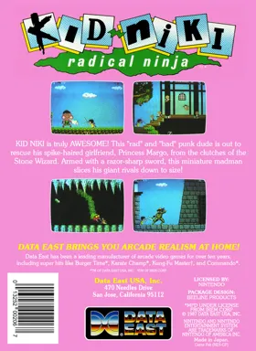 Kid Niki - Radical Ninja (USA) (Rev 1) box cover back